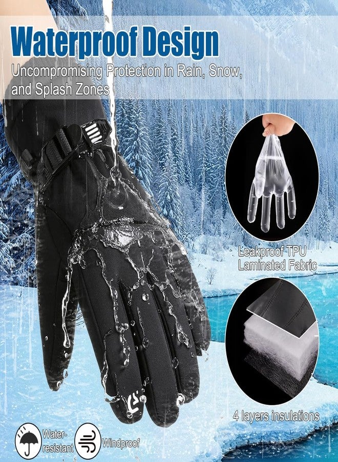 Romenrita Winter Gloves for Men Women, Cold Weather Gloves for Skiing Snow Glove, Thermal Waterproof Gloves Windproof Warm Gloves for Outdoor Running,Cycling,Hiking, Driving, Freezer Work (Large) - Image 3